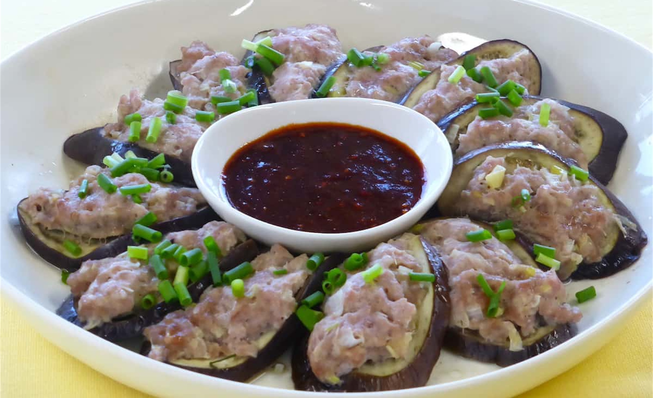 ナスとひき肉のレンジ蒸し